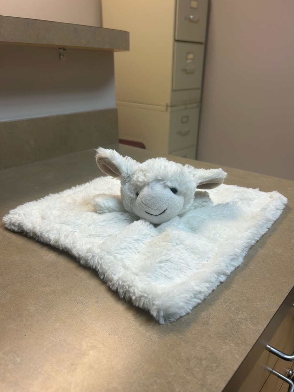 Manhattan Kids Lamb Security Blanket Baby Lovey Plush White Brown Ears